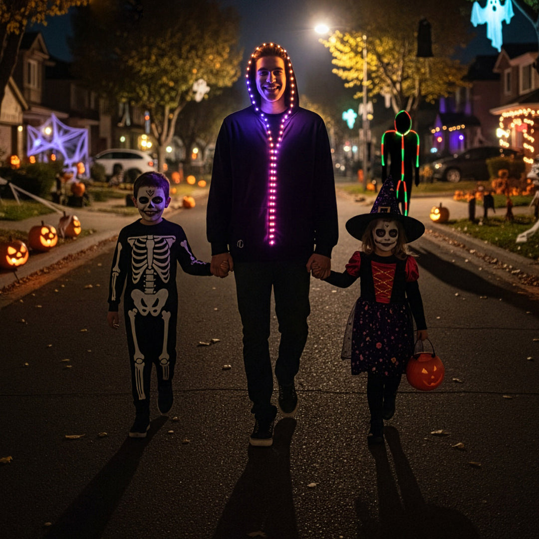 Luminoid LED Hoodie - Bluetooth App Controlled - Rechargeable