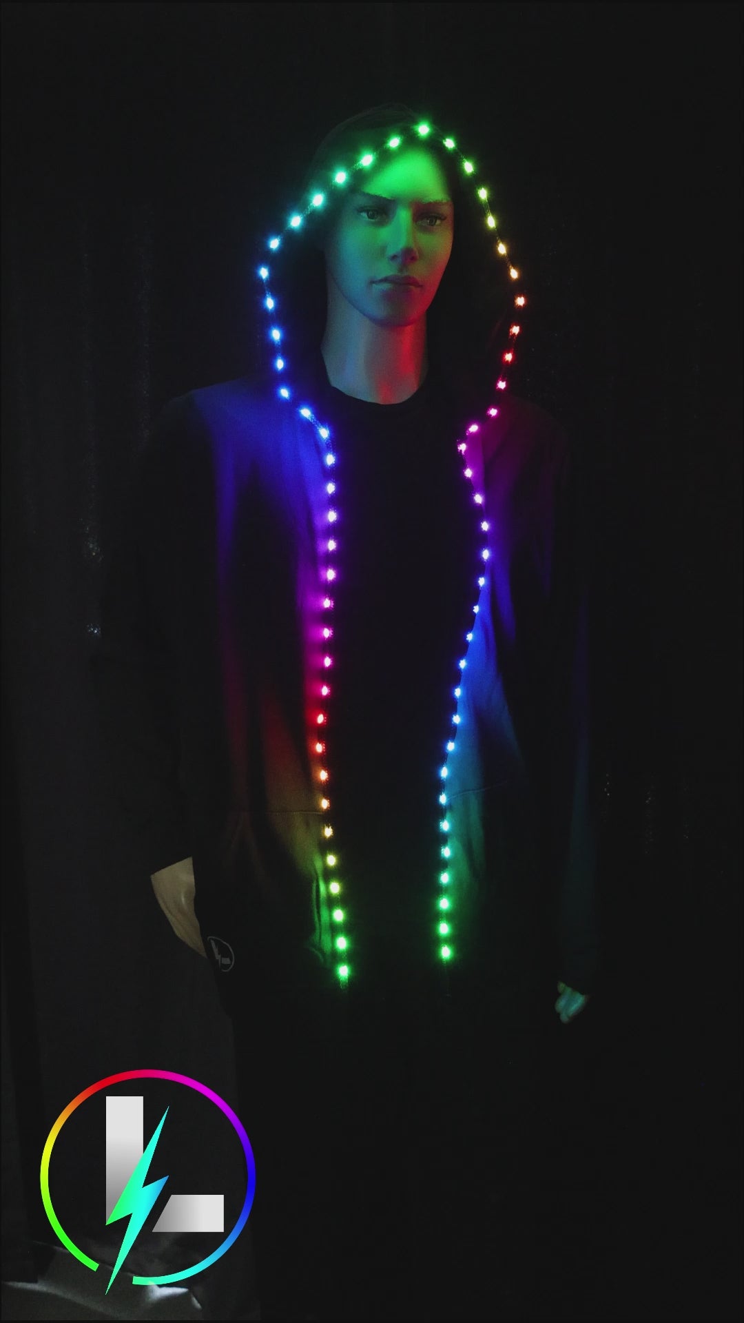 Luminoid LED Hoodie - Bluetooth App Controlled - Rechargeable