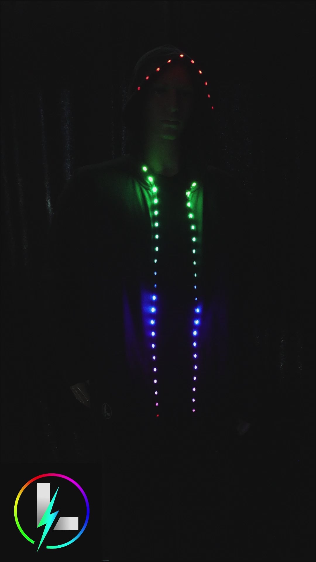 Luminoid LED Hoodie - Bluetooth App Controlled - Rechargeable
