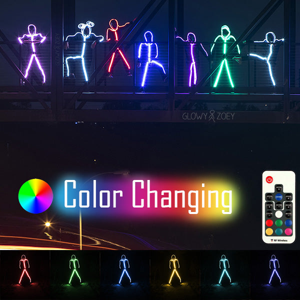 RGB Color Changeable light up LED Stick Figure Kit by Glowy Zoey