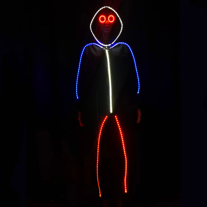 RED WHITE and BLUE Super Limited Edition LED stickman suit