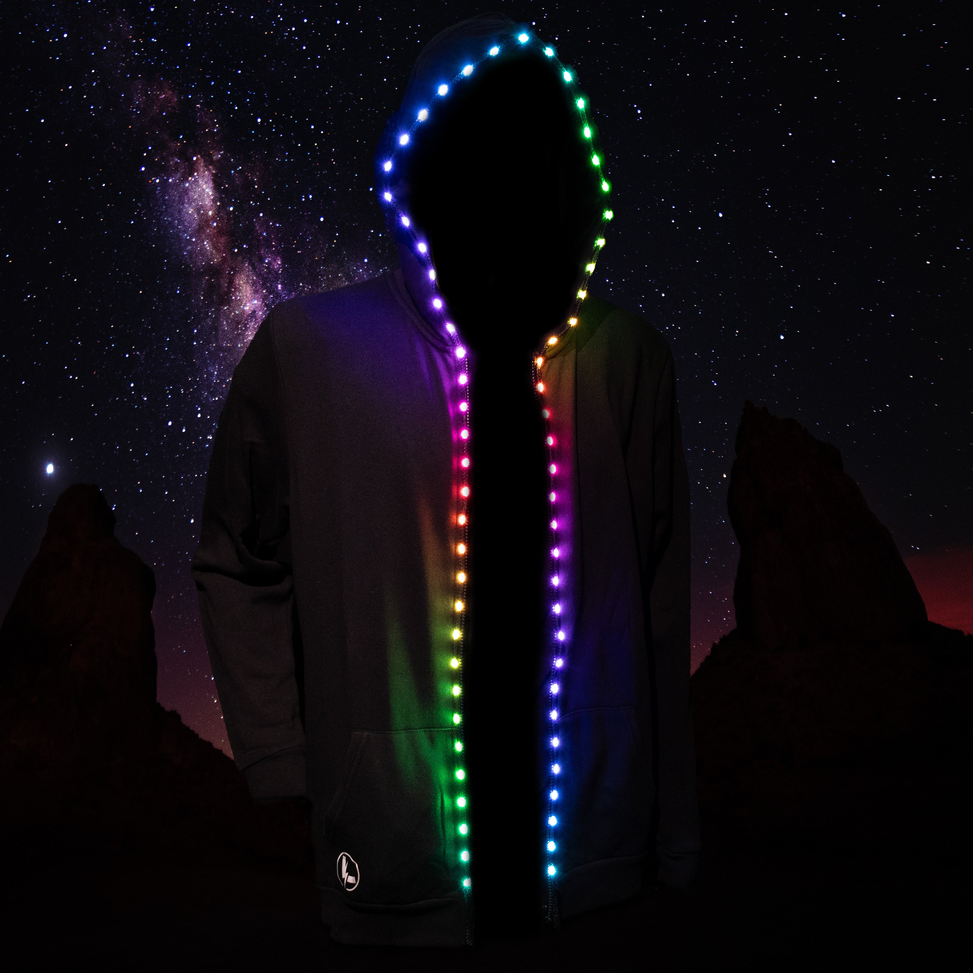 Luminoid LED Hoodie Bluetooth App Controlled Rechargeable Glowy Zoey