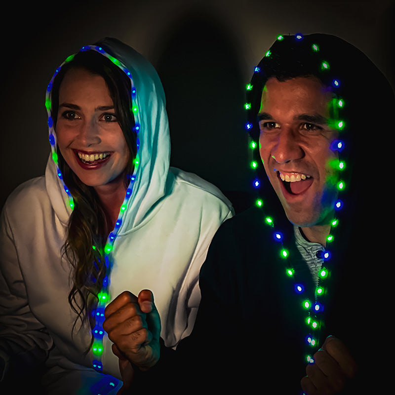 Luminoid LED Hoodie - Bluetooth App Controlled - Rechargeable