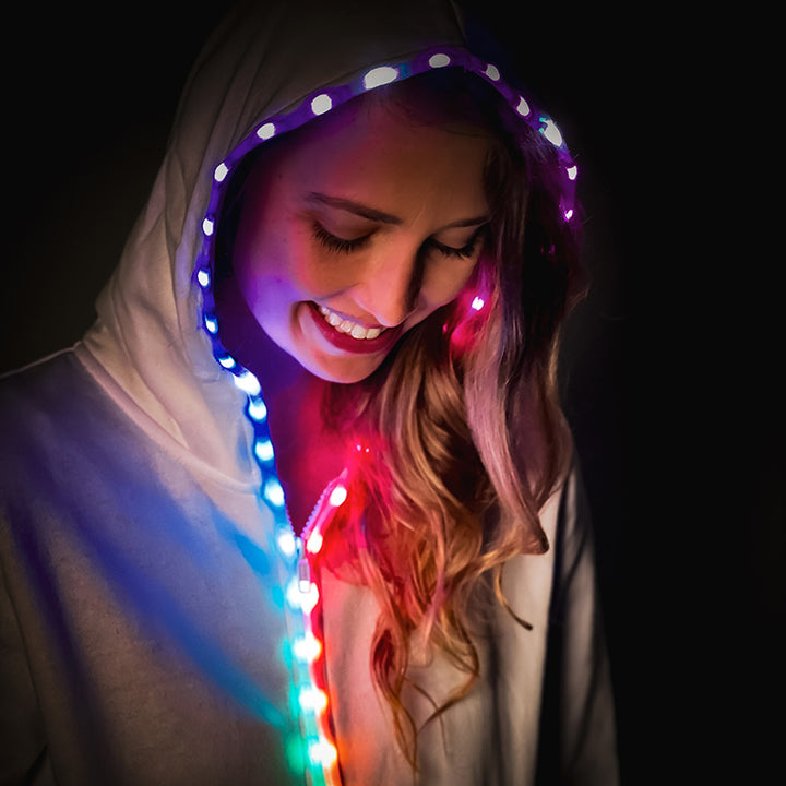 Luminoid LED Hoodie - Bluetooth App Controlled - Rechargeable