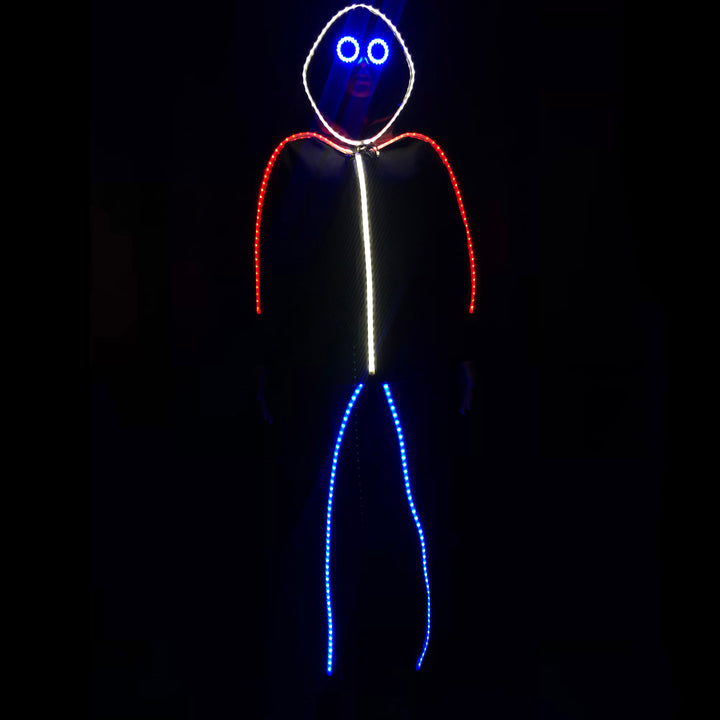 RED WHITE and BLUE Super Limited Edition LED stickman suit