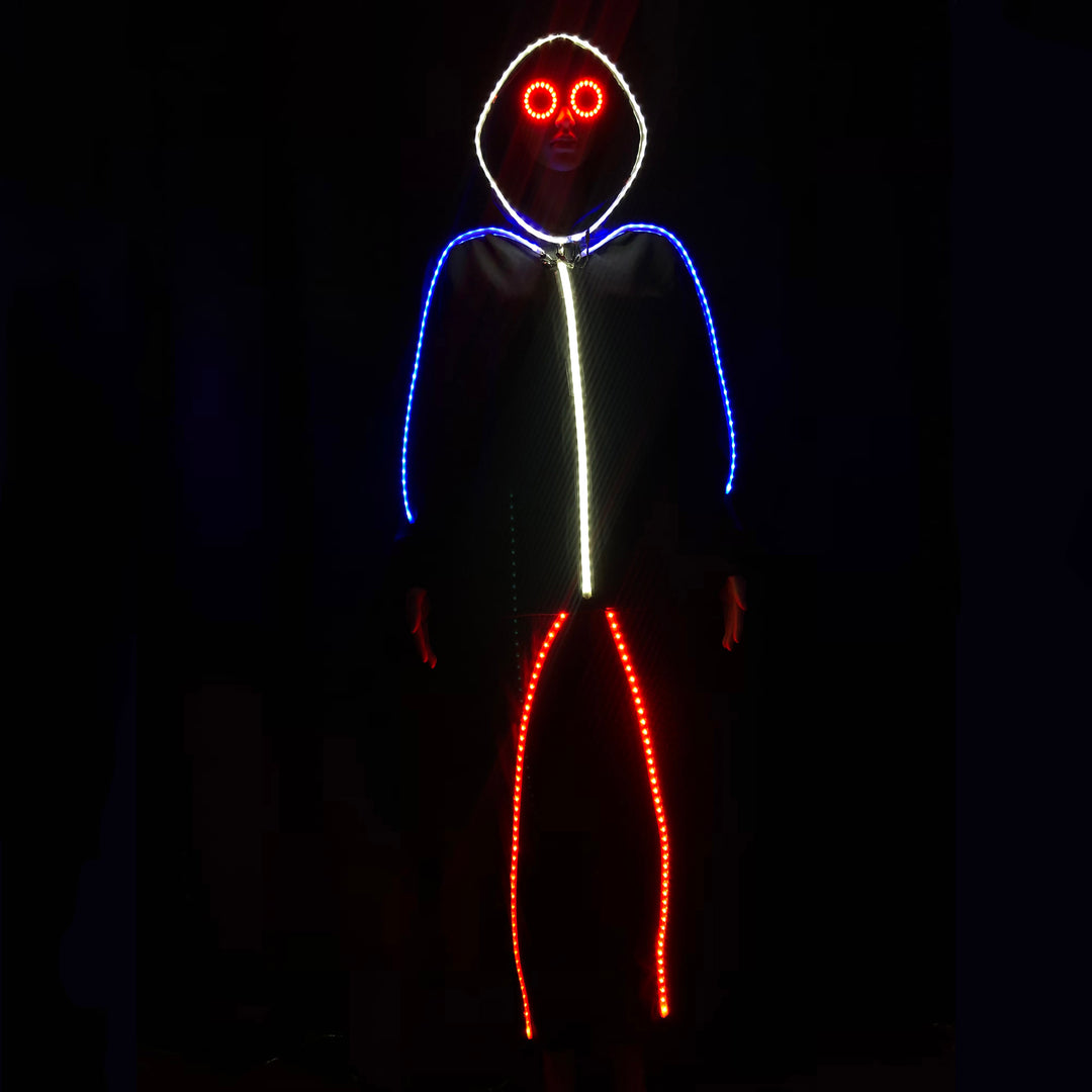 RED WHITE and BLUE Super Limited Edition LED stickman suit