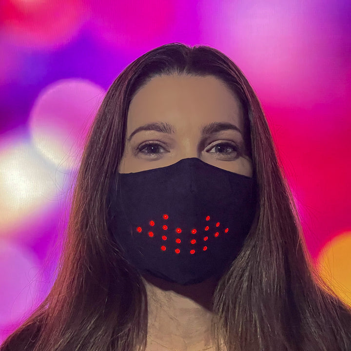 Sound Reactive LED Face Mask - Mouth moves as you talk!